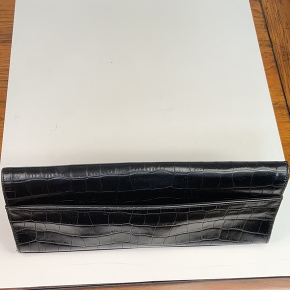 Me Too Black Crocodile Embossed Clutch - Picture 5 of 16